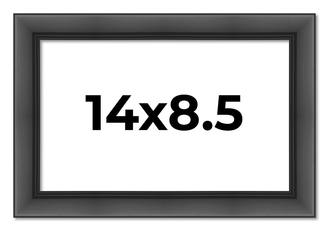 Photo Size Refined Black Picture Frame - UV Acrylic, Foam Board Backing, Hanging Hardware